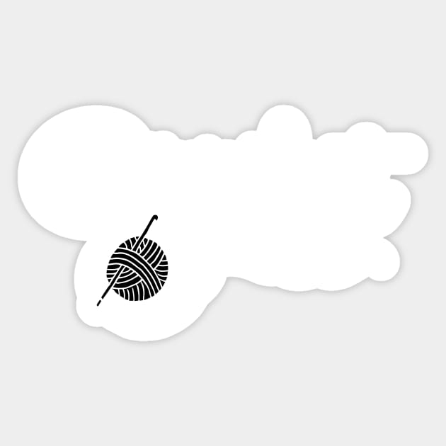 Hooked on Crochet - white text Sticker by Tee's Tees